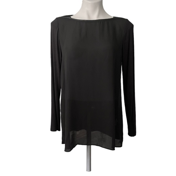 Lola & Sophie Faux Leather Piping Boat Neck Top - Picture 4 of 12